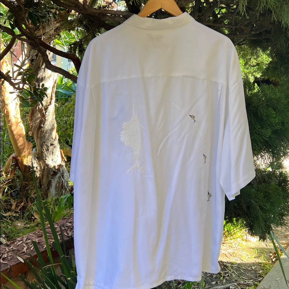 BAMBOO CAY White Shirt with Marlin Embroidery Mens 3XL modal blend - Picture 3 of 17